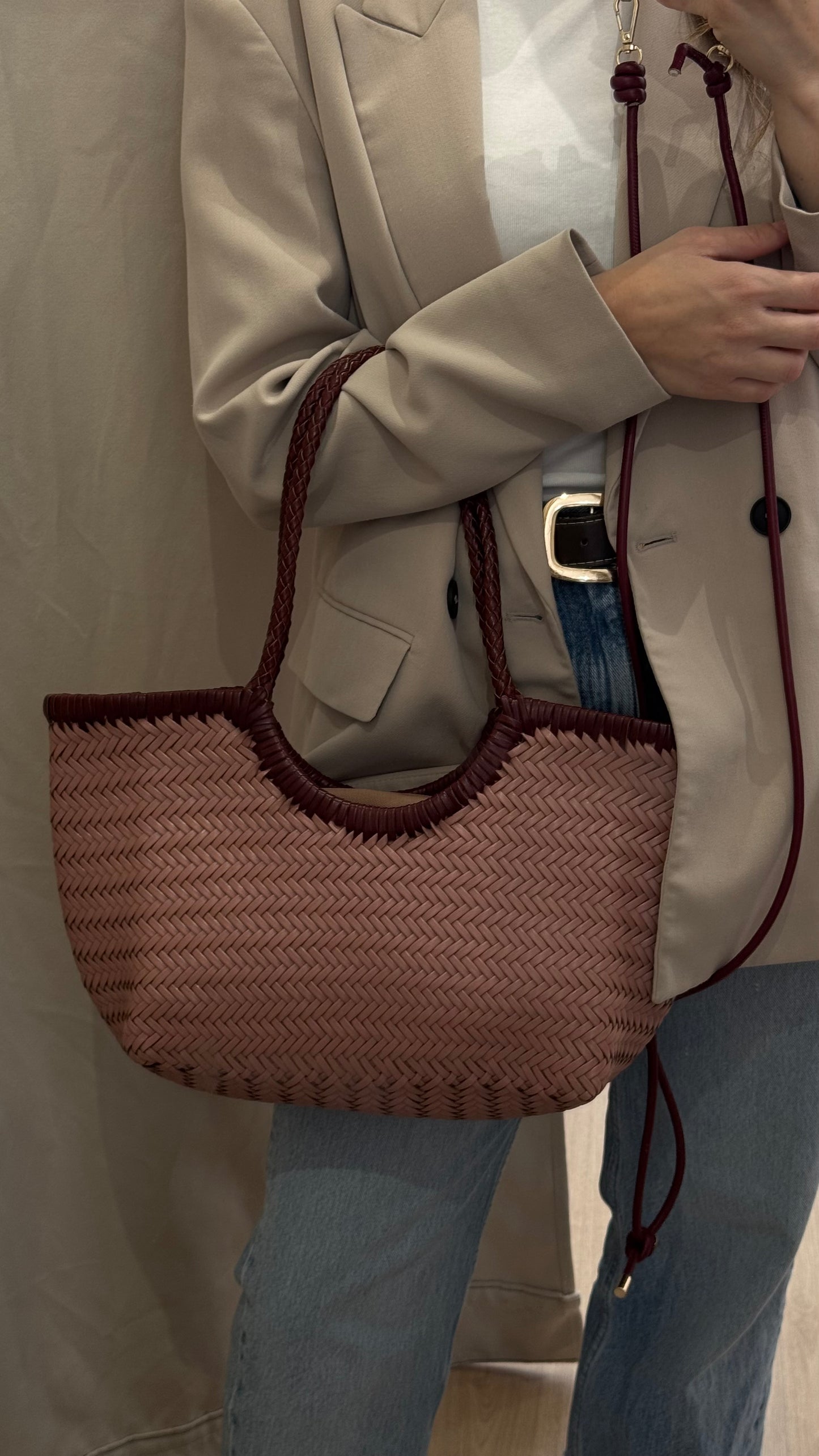 Bolso trenzado piel