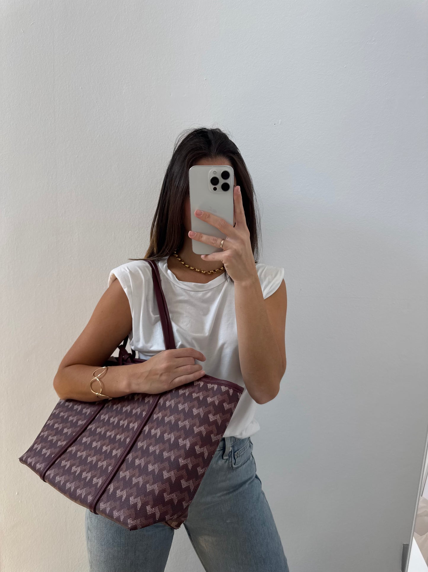 Bolso shopper burdeos