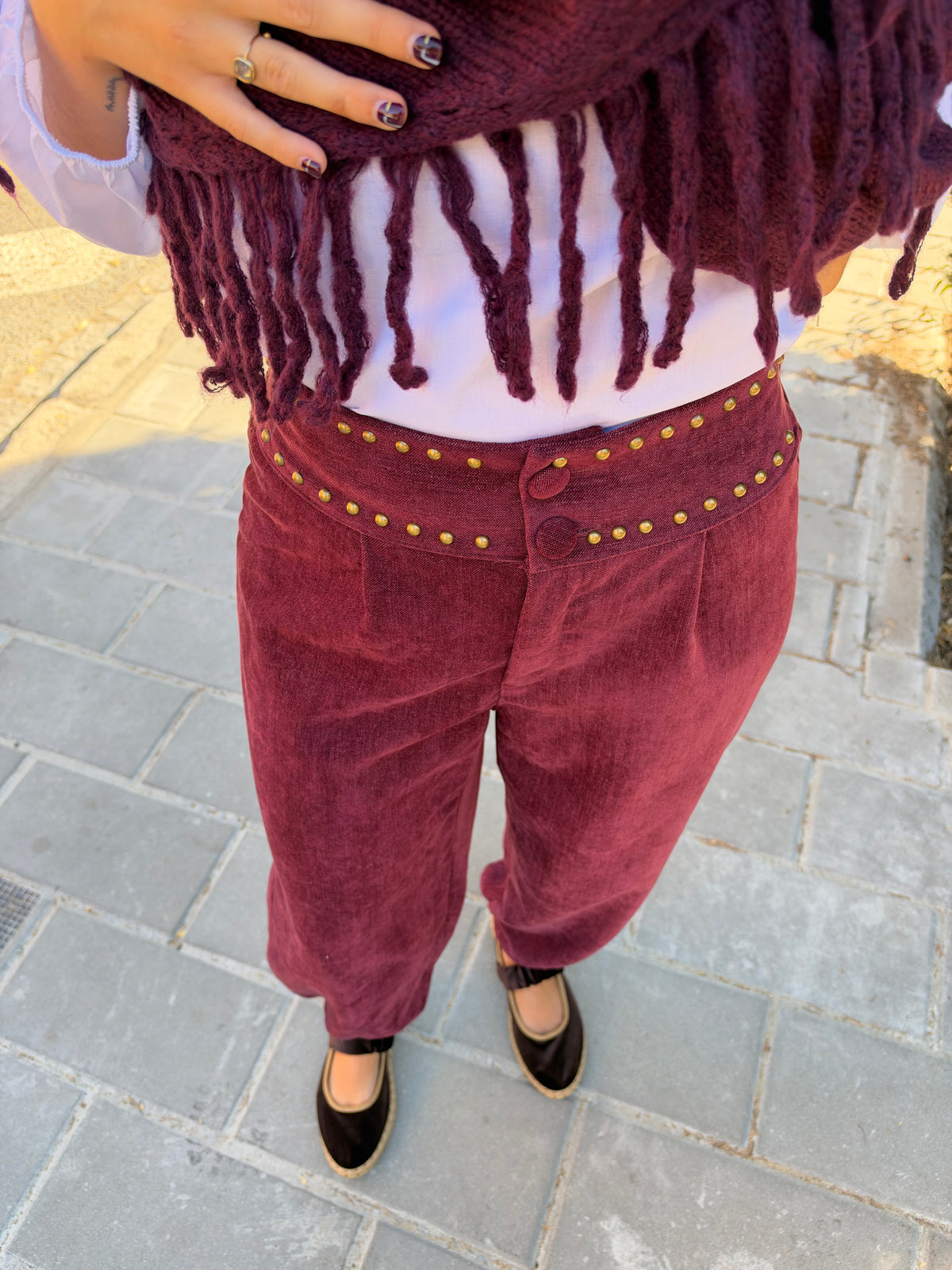 PANTALÓN BOMBACHO VINO