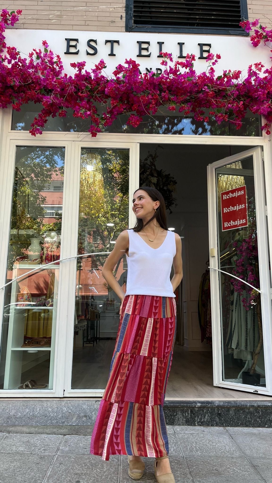 Falda estampado geométrico
