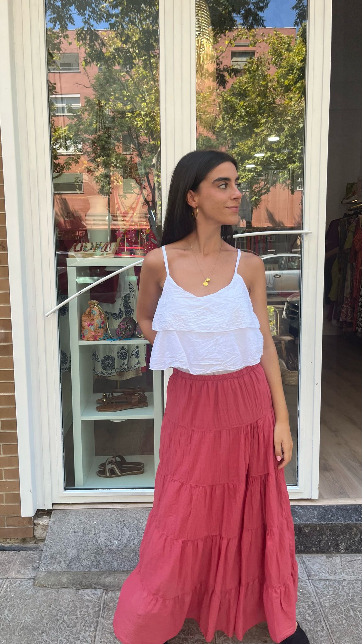 Falda fluida Salmón