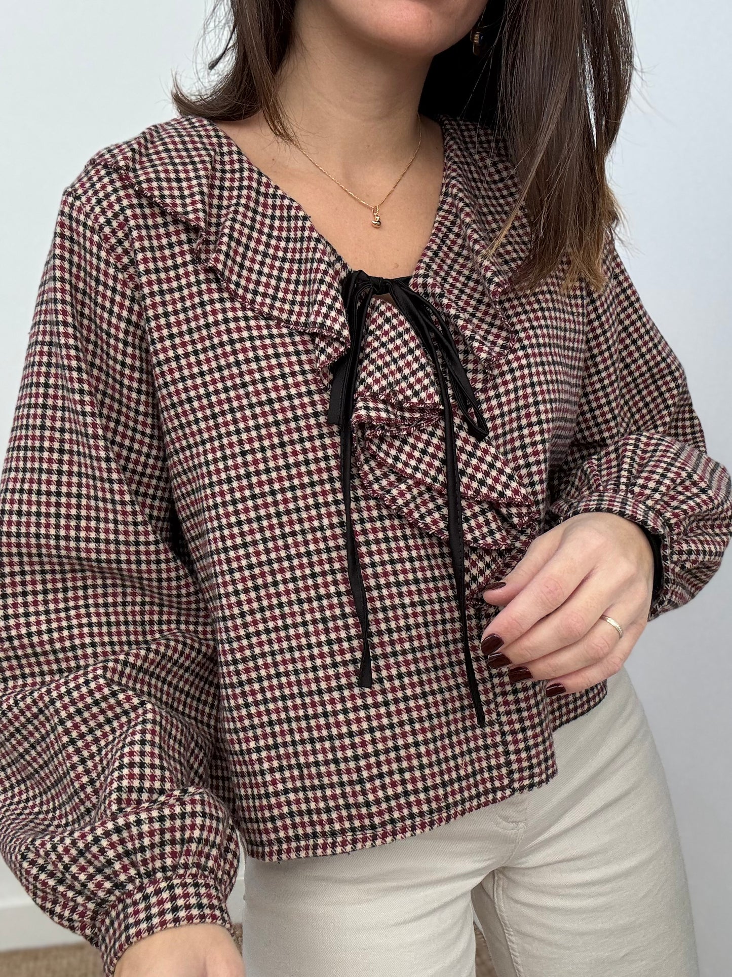 Blusa Carmen Burdeos