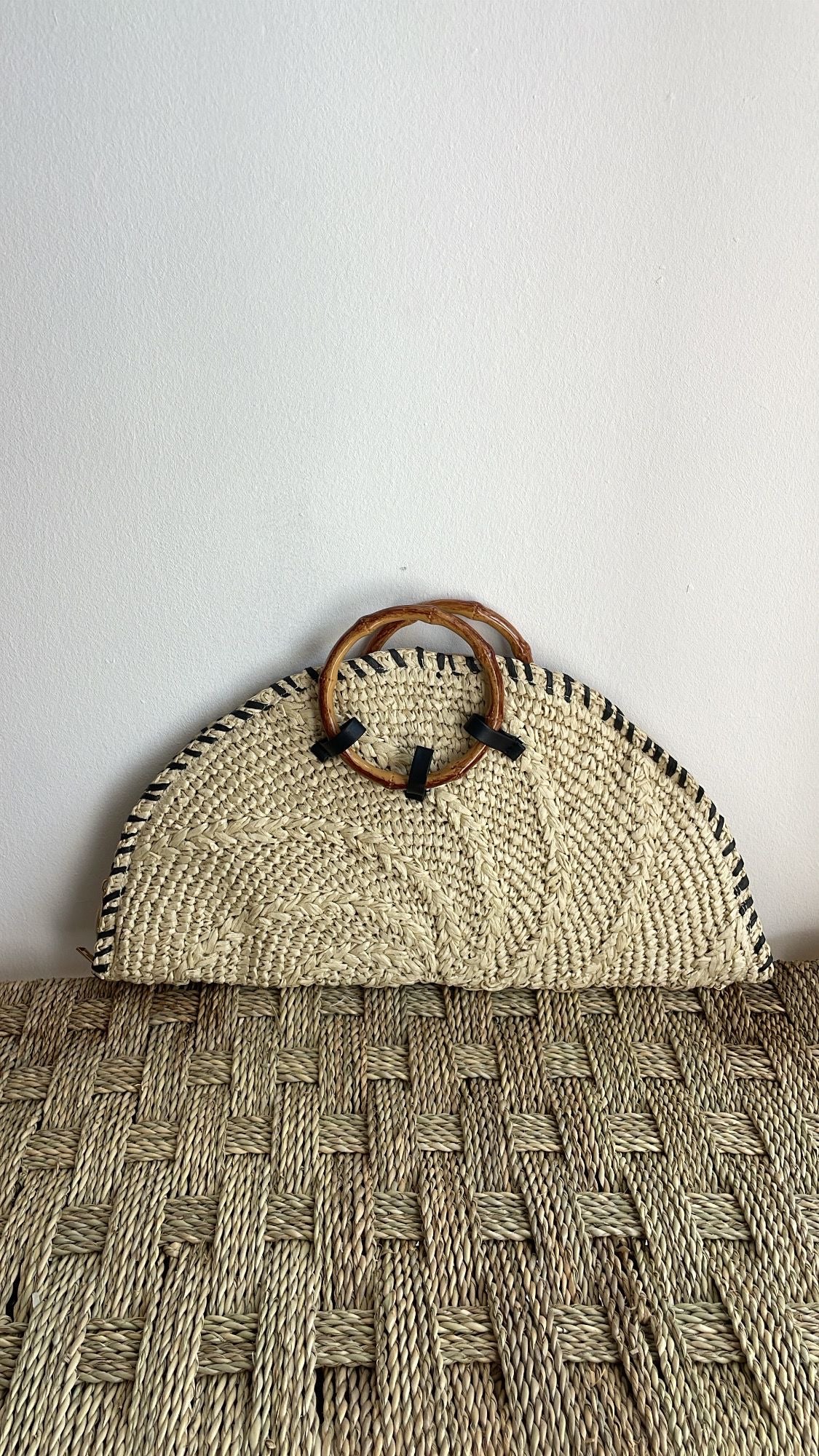 Bolso Abanico Rafia beige