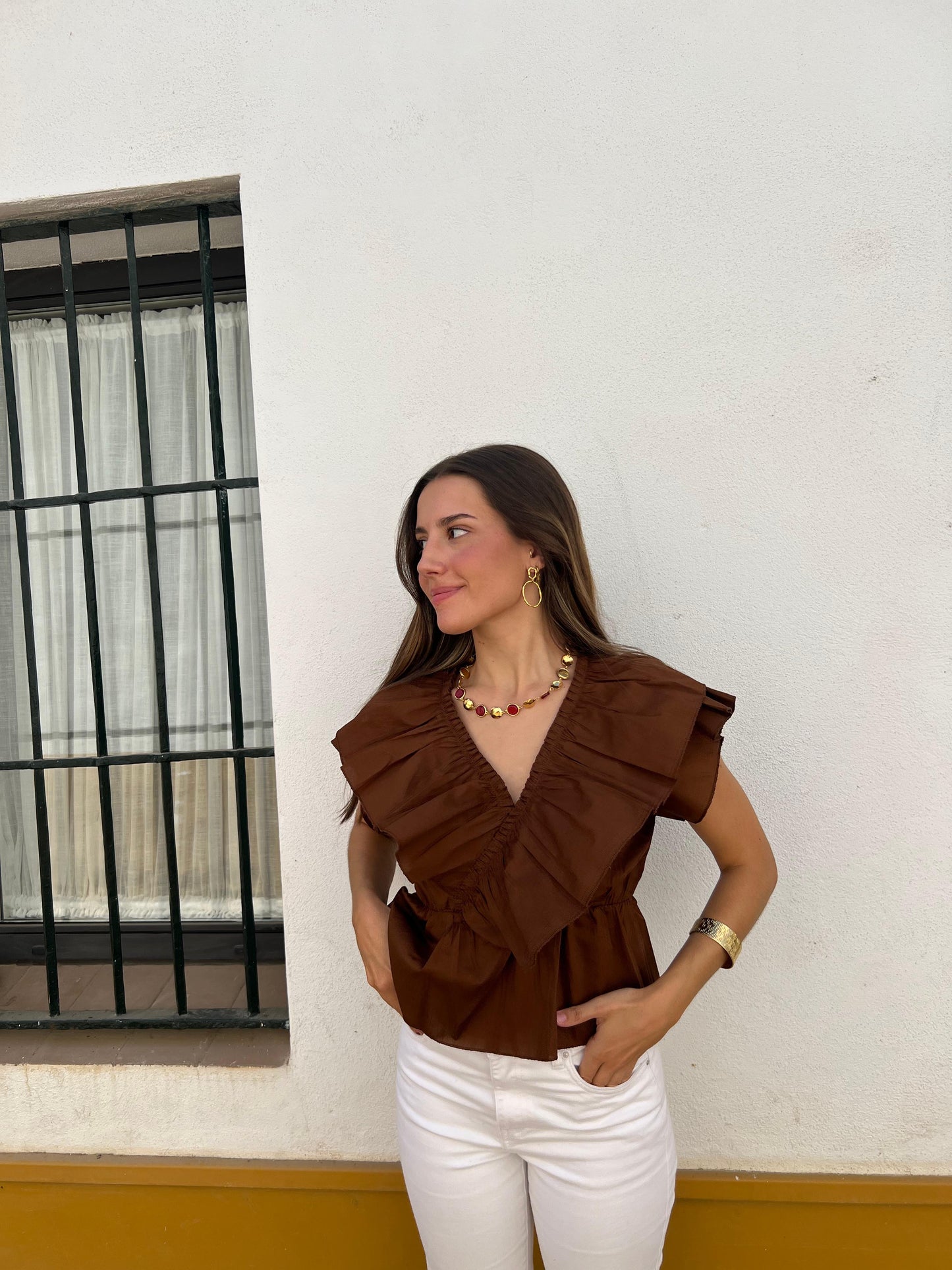 Blusa marrón chocolate