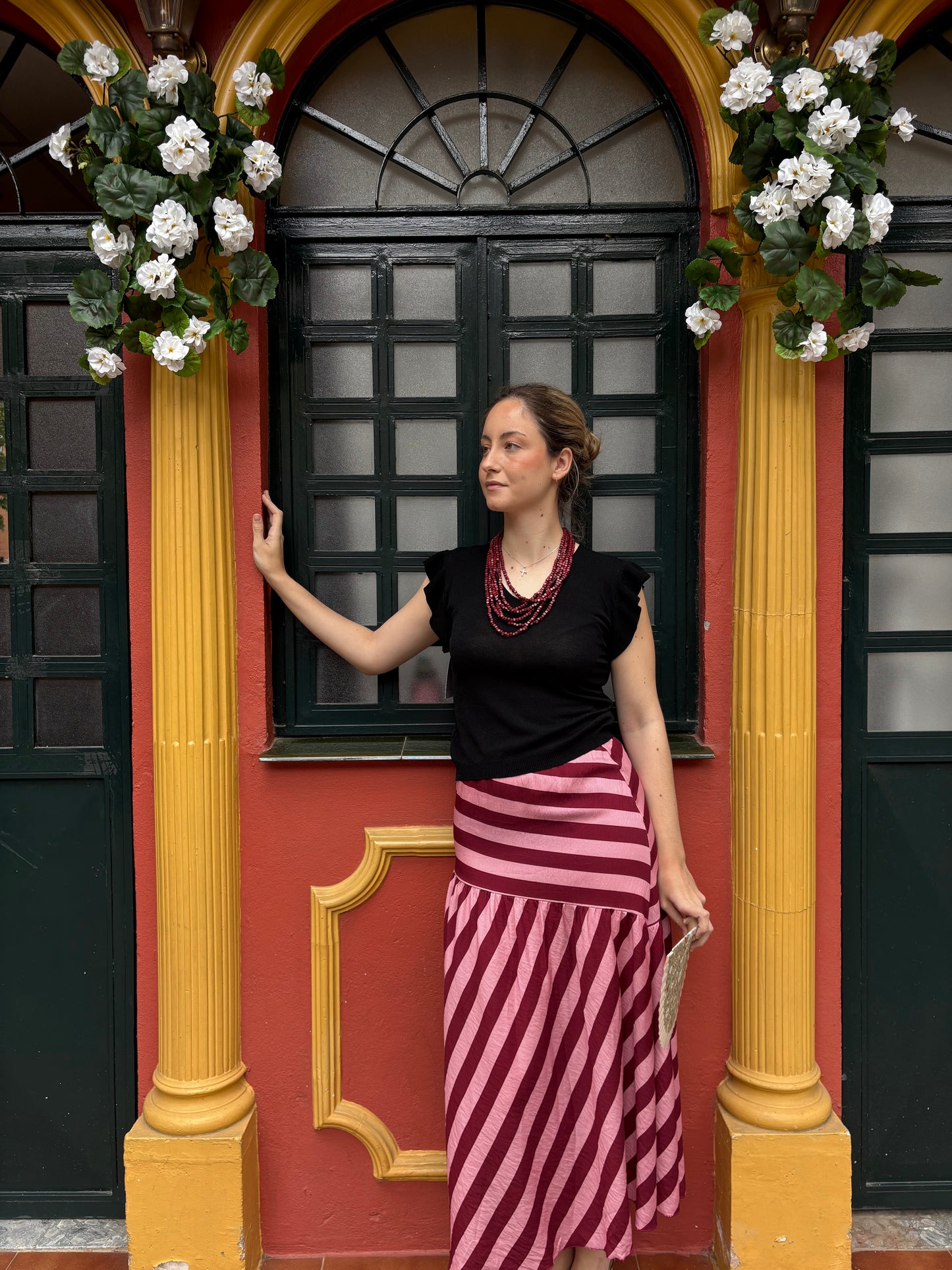 Falda asimétrica rayas