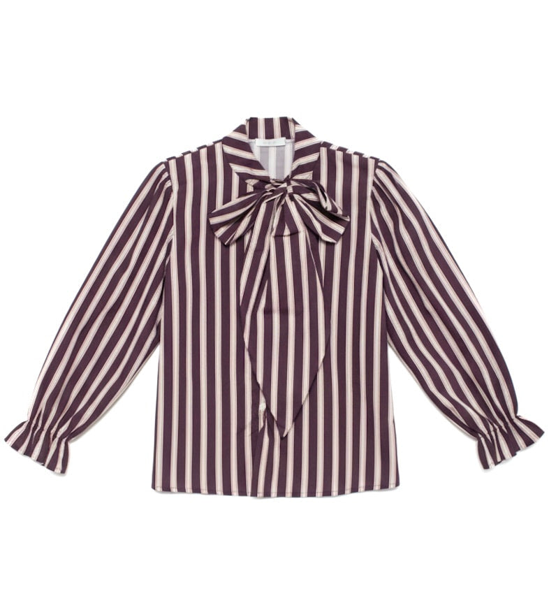 Blusa lazo rayas morada