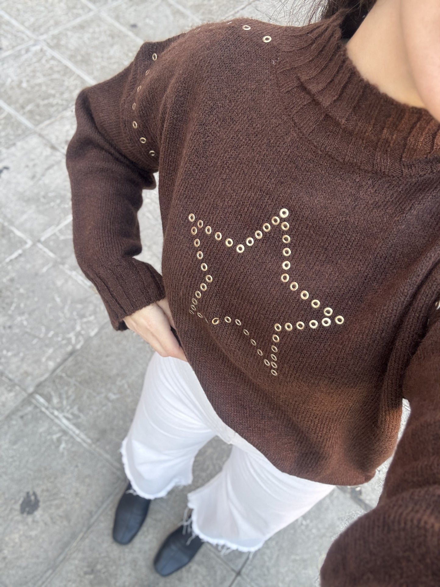 Jersey estrella marrón