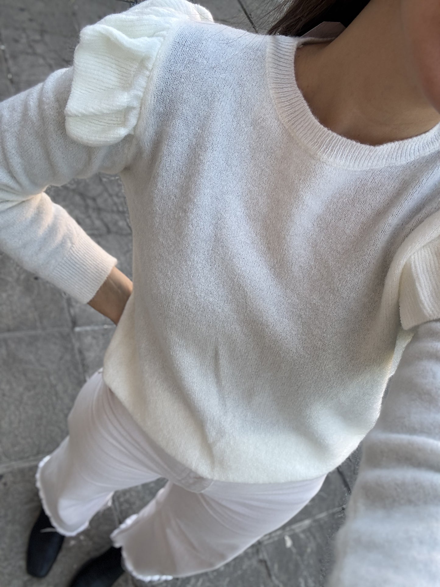 Jersey volantes blanco