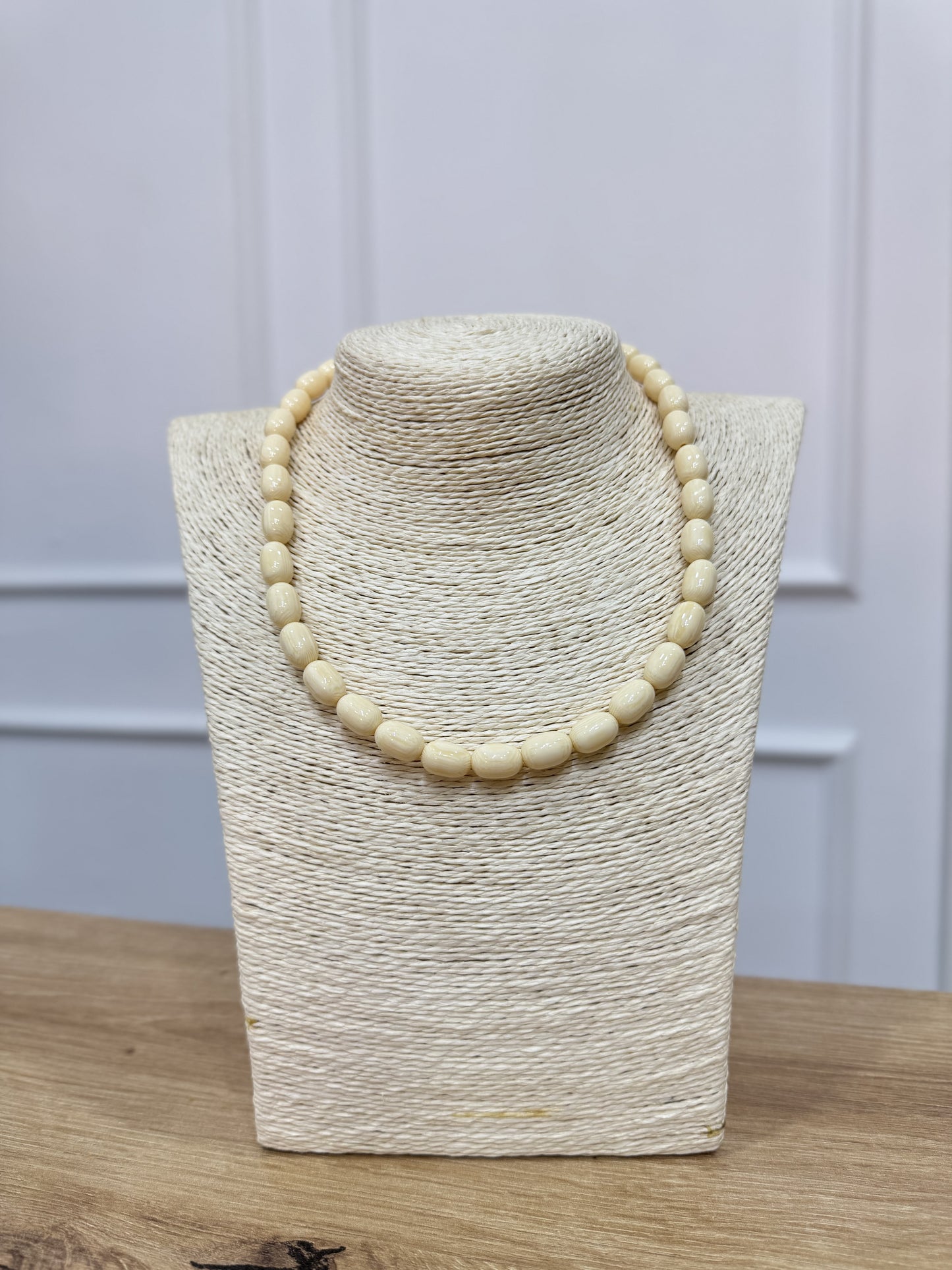Collar cuentas blanco