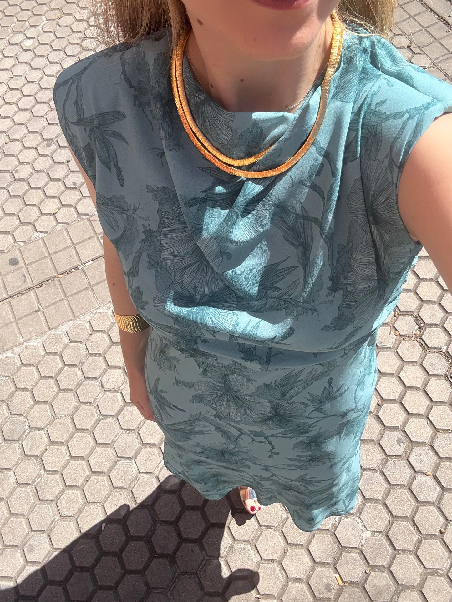 Vestido Arezzo turquesa