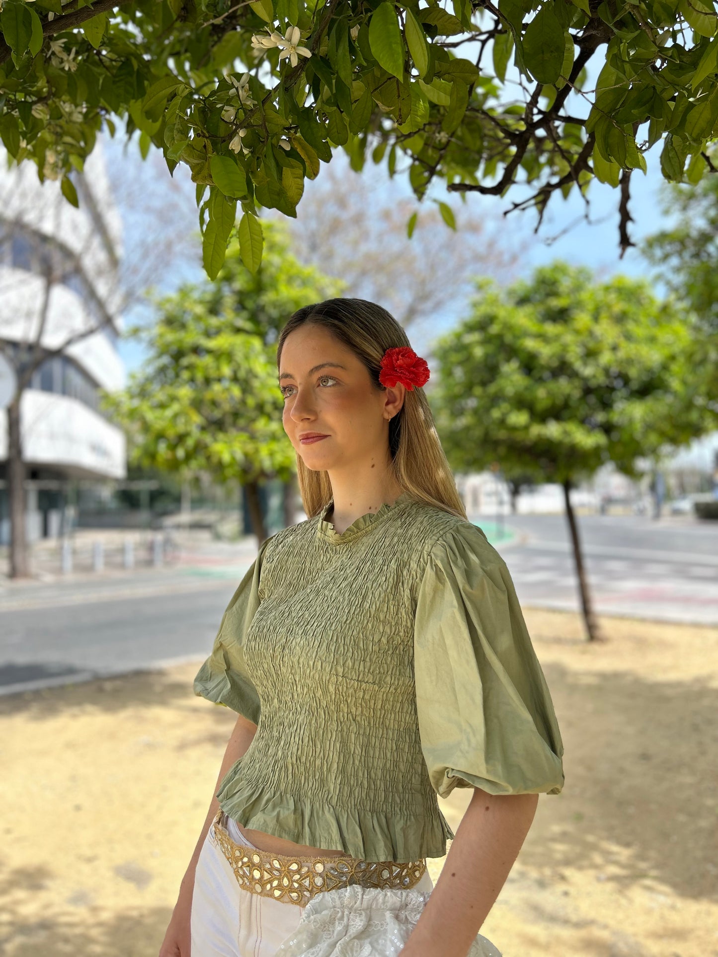 Blusa manga abullonada