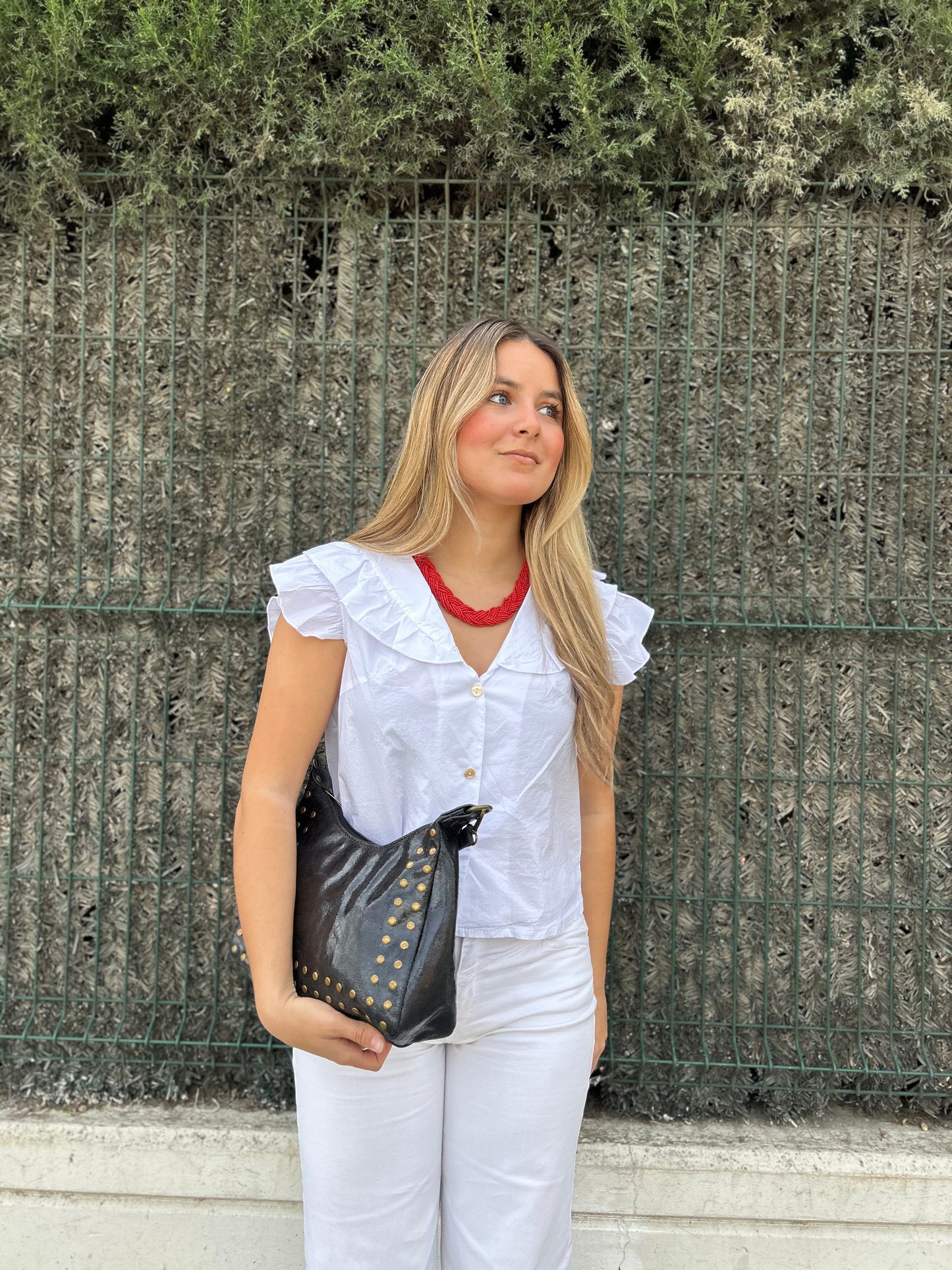 Blusa manga volante blanca