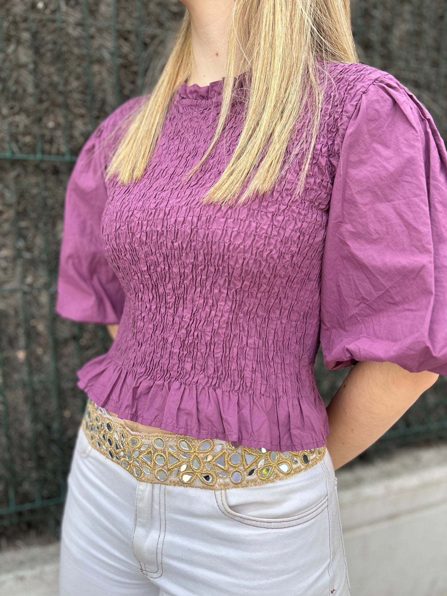 Blusa manga abullonada