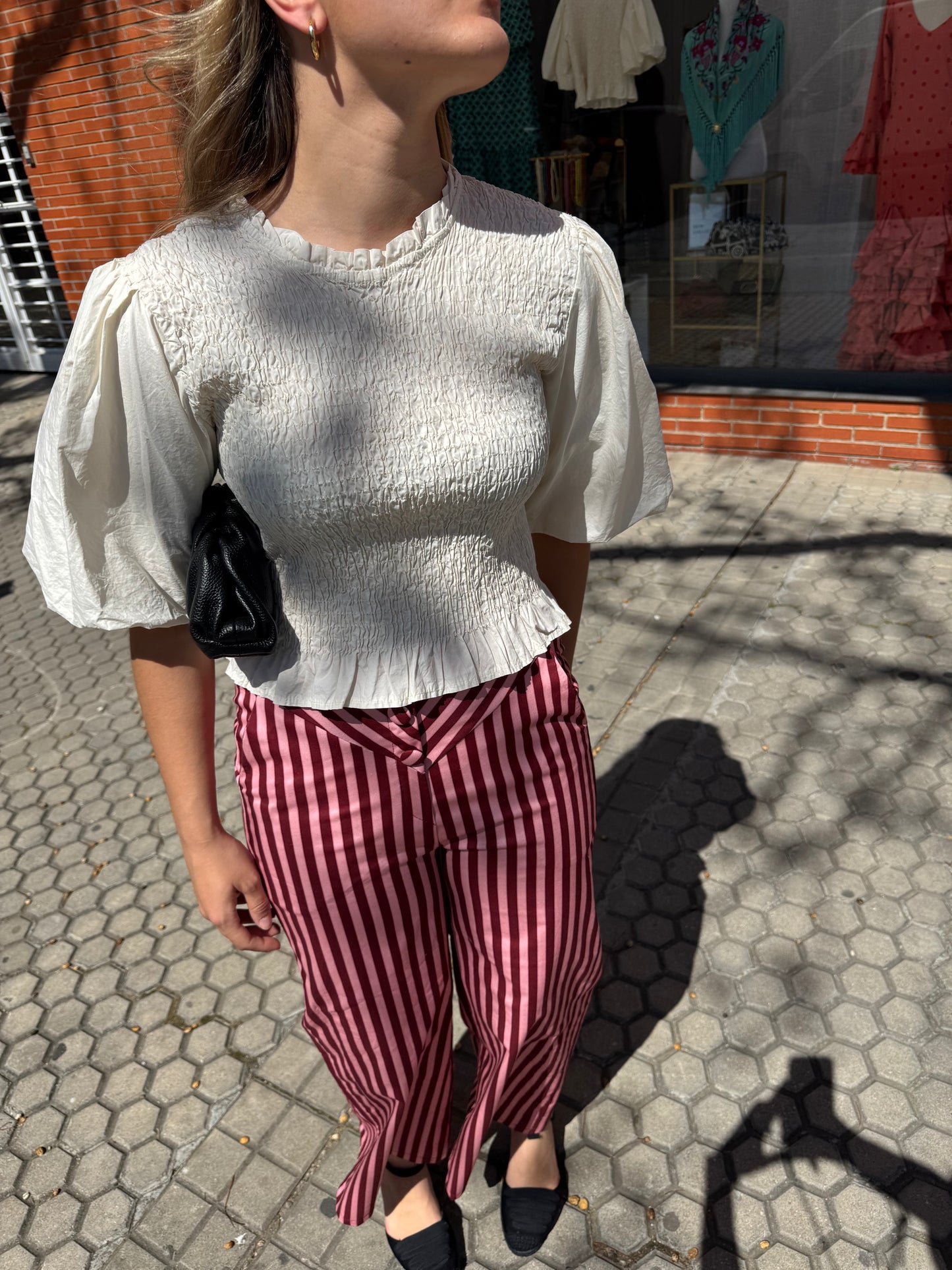 Pantalón Rosa Y Burdeos