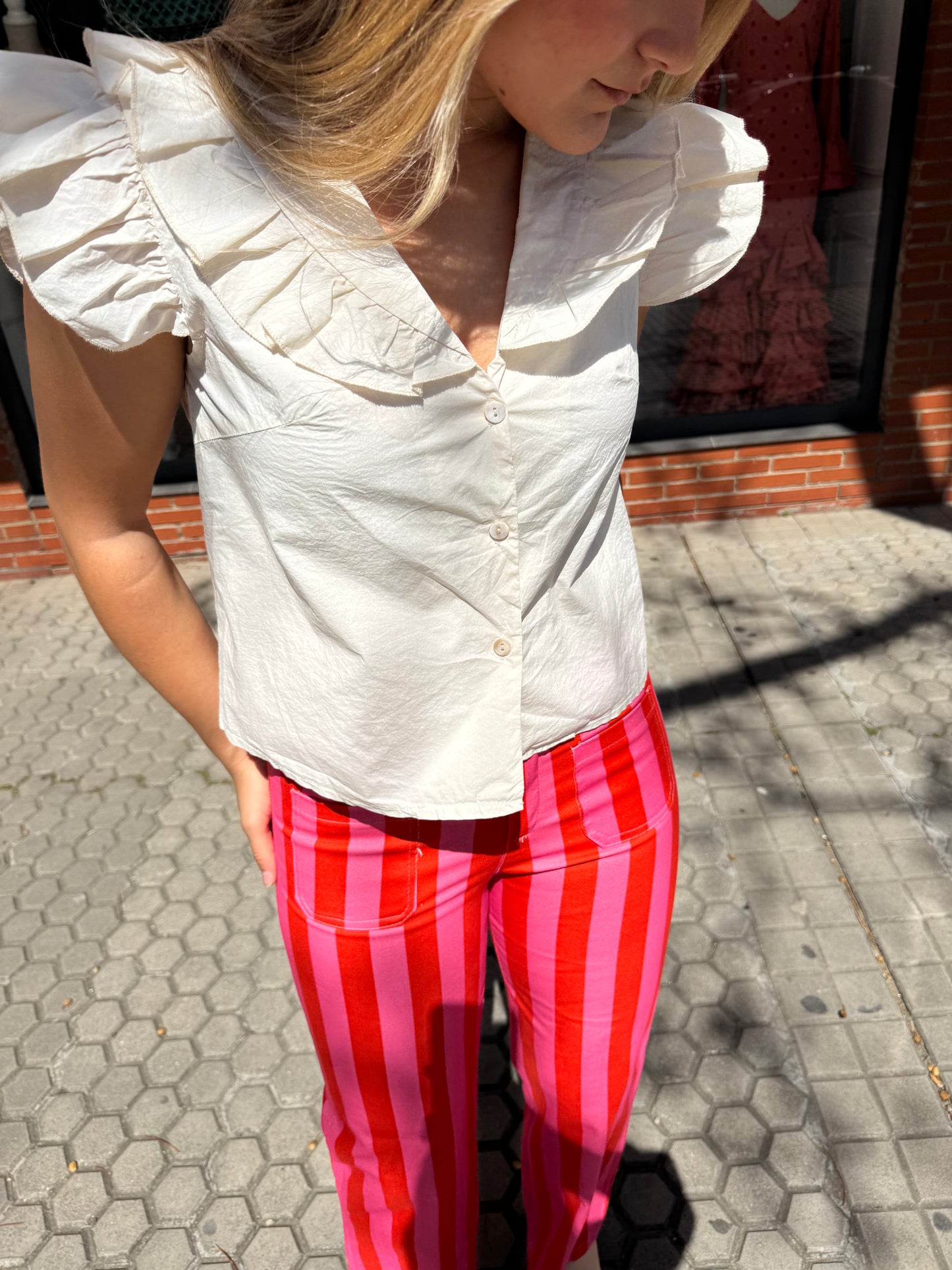Pantalón Rayas Fucsia