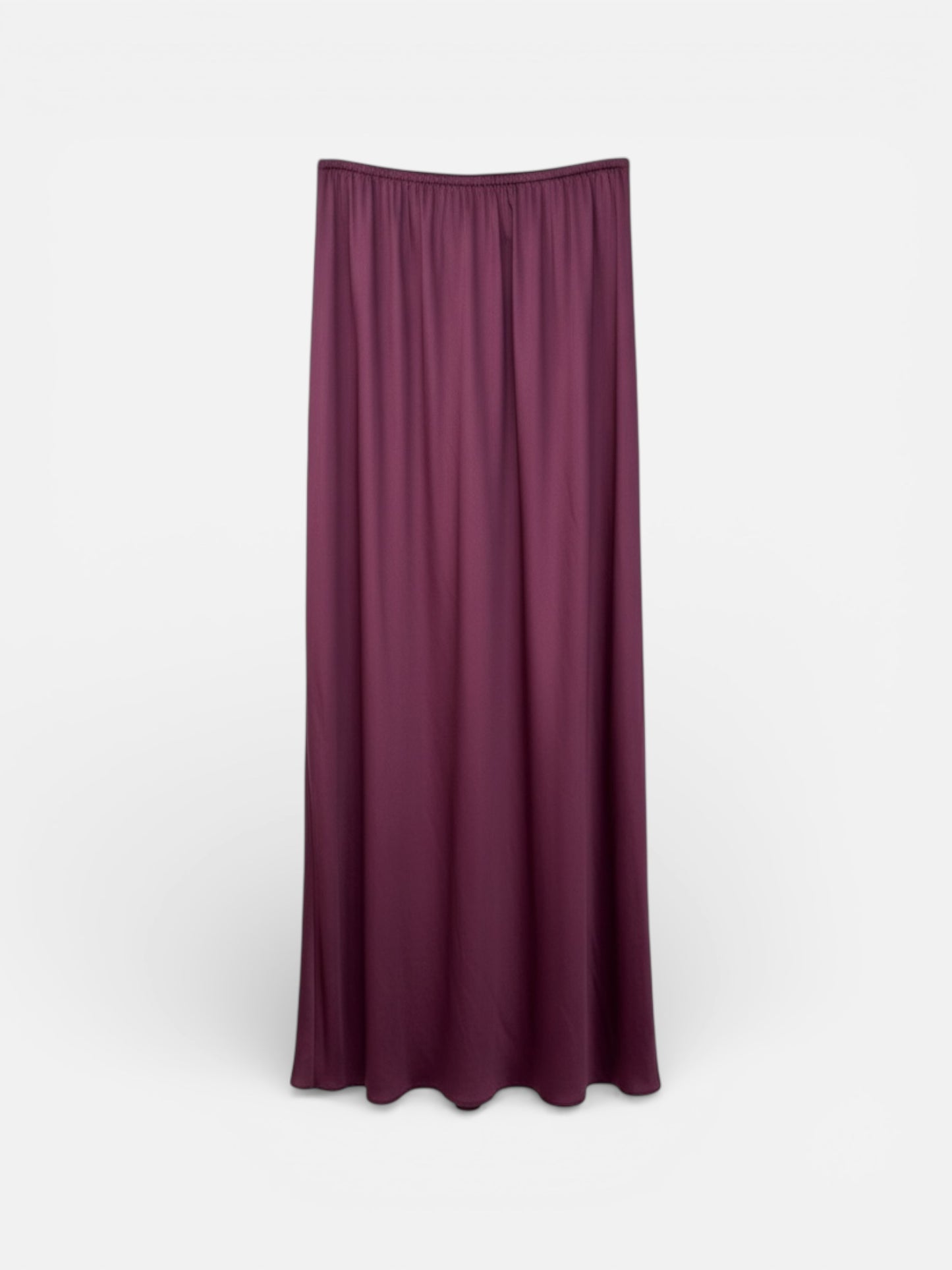 Falda satinada burdeos