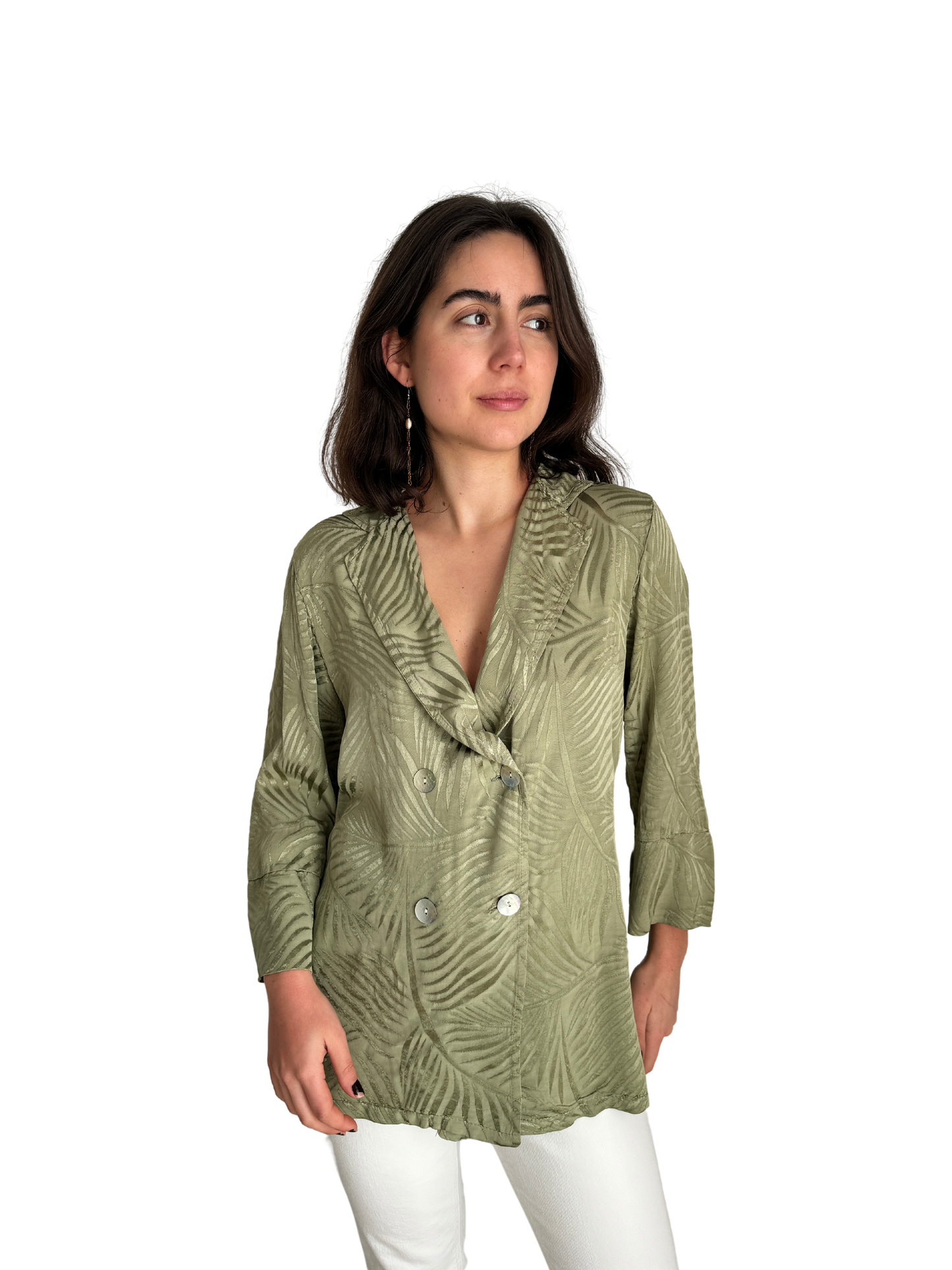 Blazer satinada verde