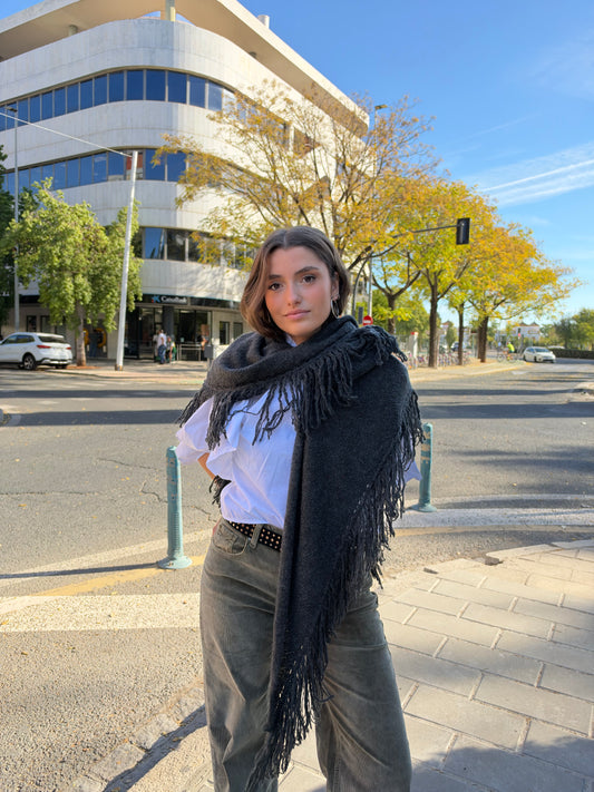 PONCHO GALICIA GRIS OSCURO