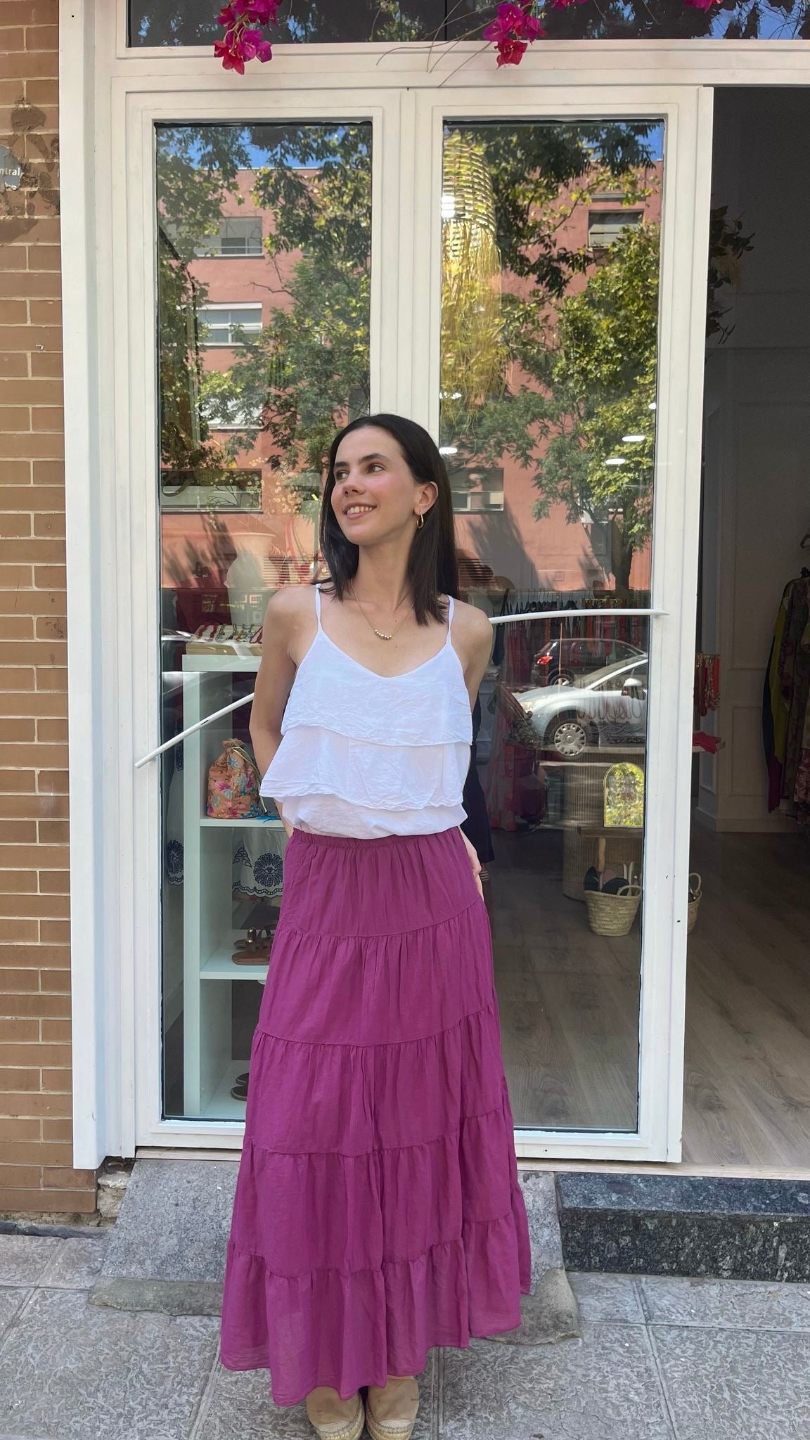 Falda fluida morada