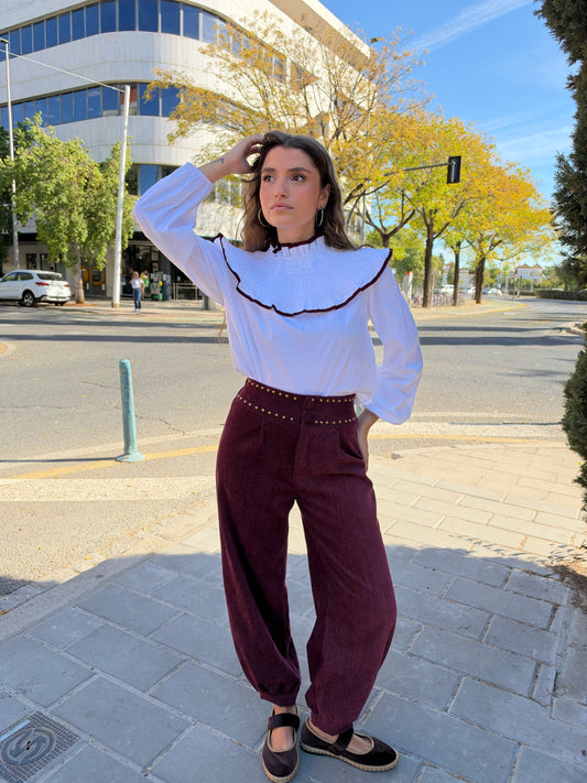 PANTALÓN BOMBACHO VINO