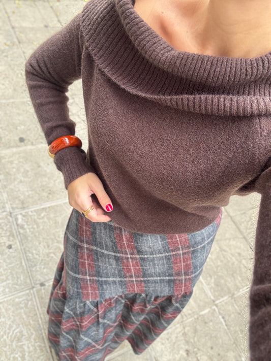 Falda cuadros Burdeos