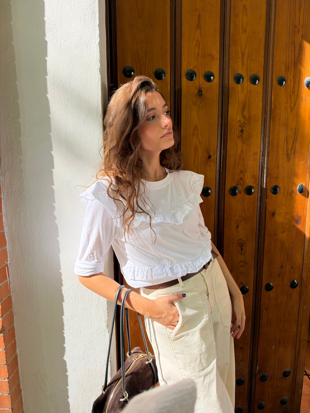 CAMISETA VOLANTES BLANCA