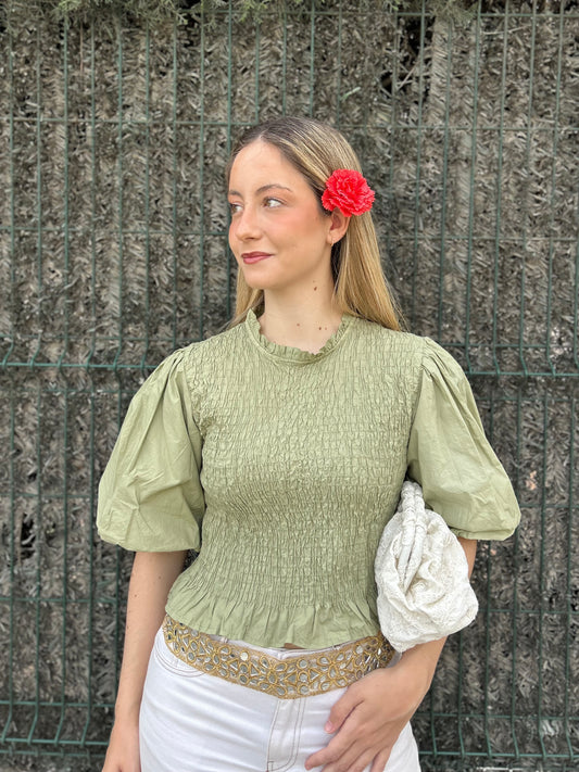 Blusa manga abullonada