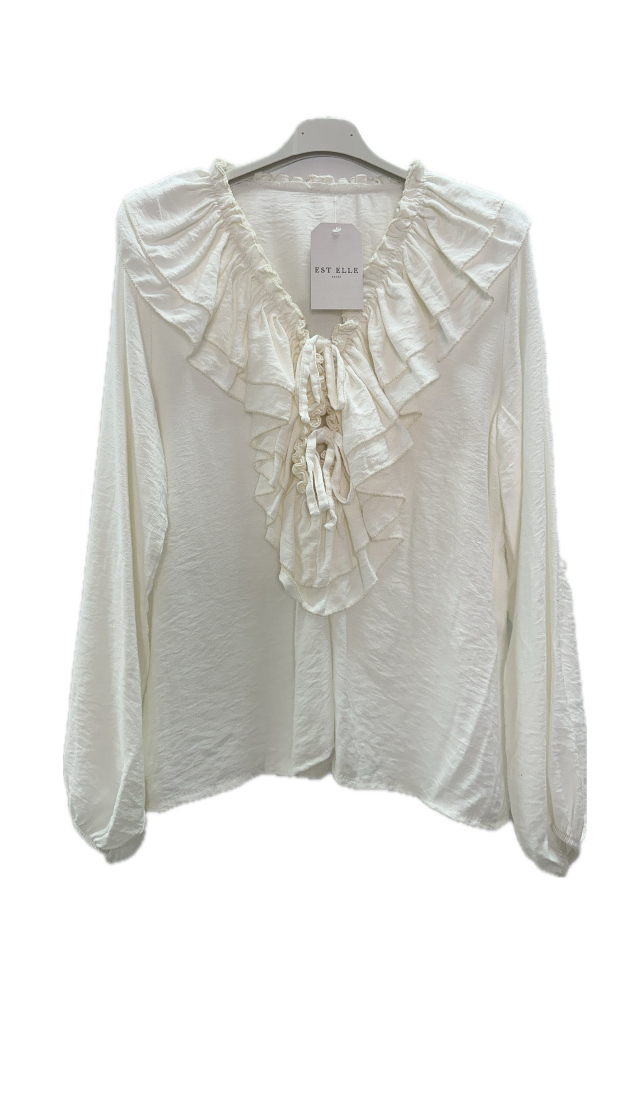 Blusa volantes blanca