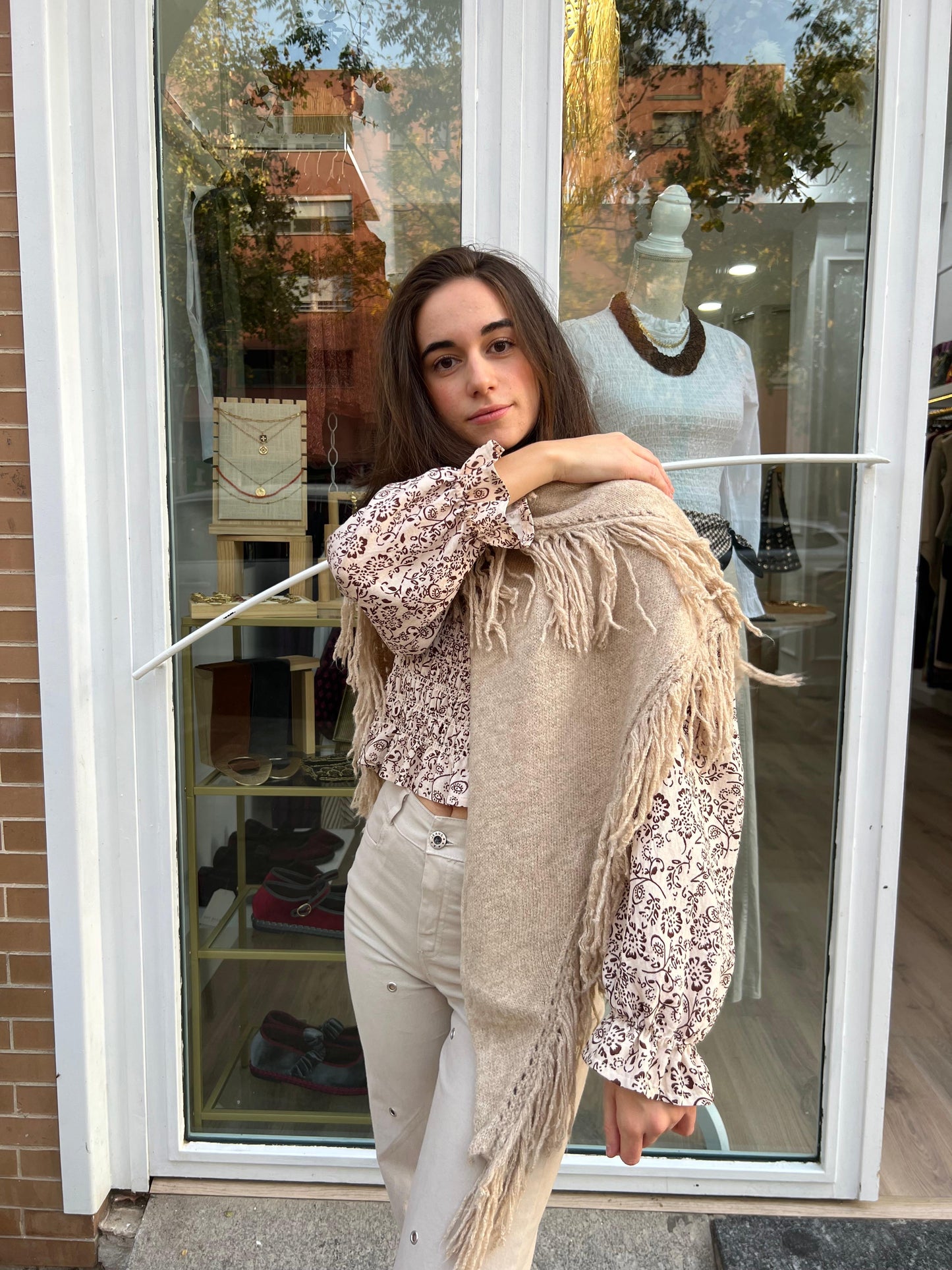 Poncho beige