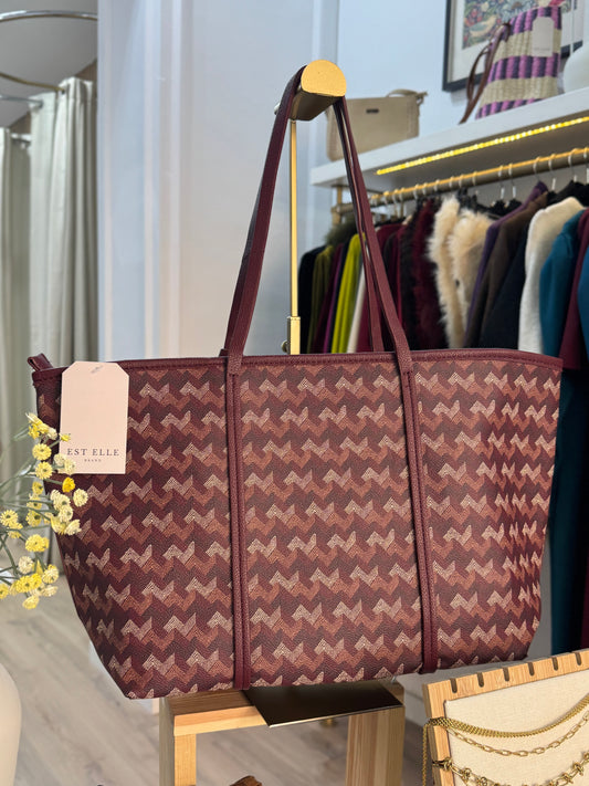 Bolso shopper burdeos
