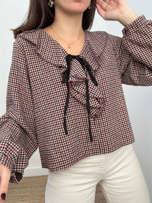 Blusa Carmen Burdeos