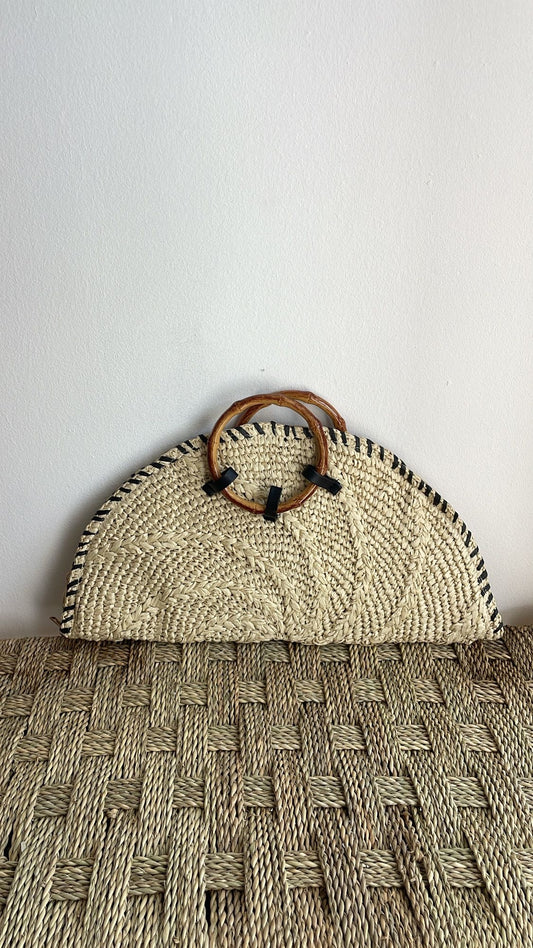 Bolso Abanico Rafia beige