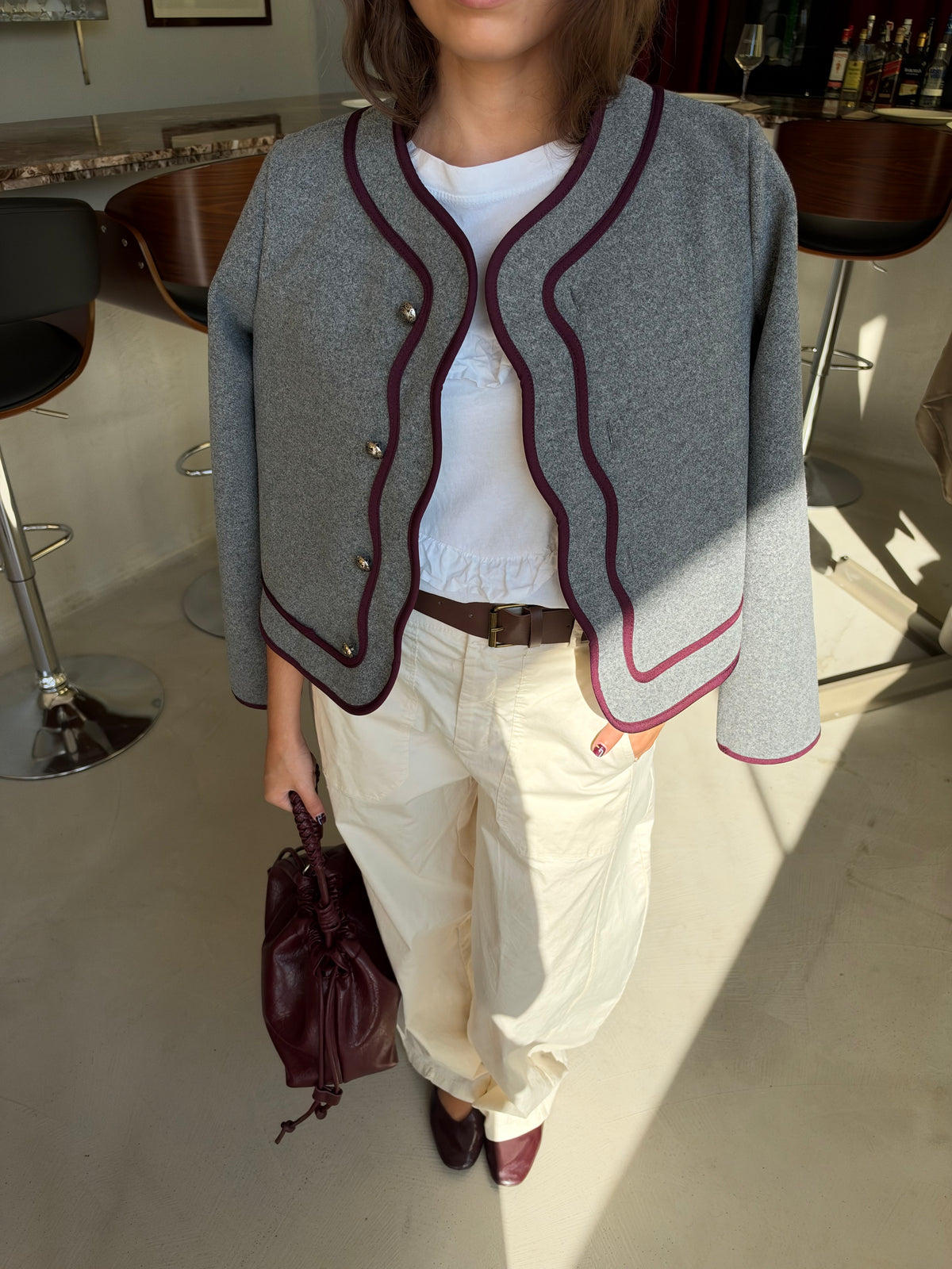 CHAQUETA ELOISE GRIS CLARO