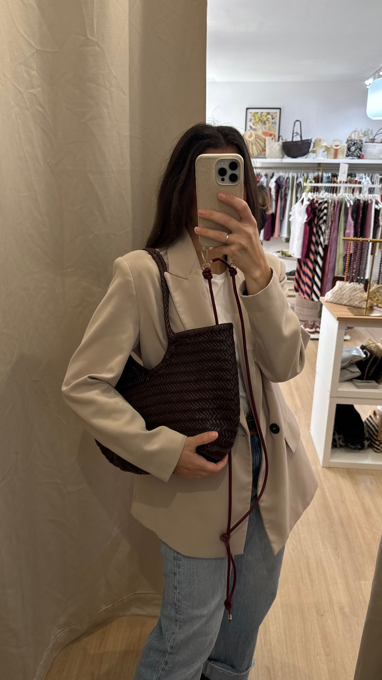 Bolso Trenzado Marrón