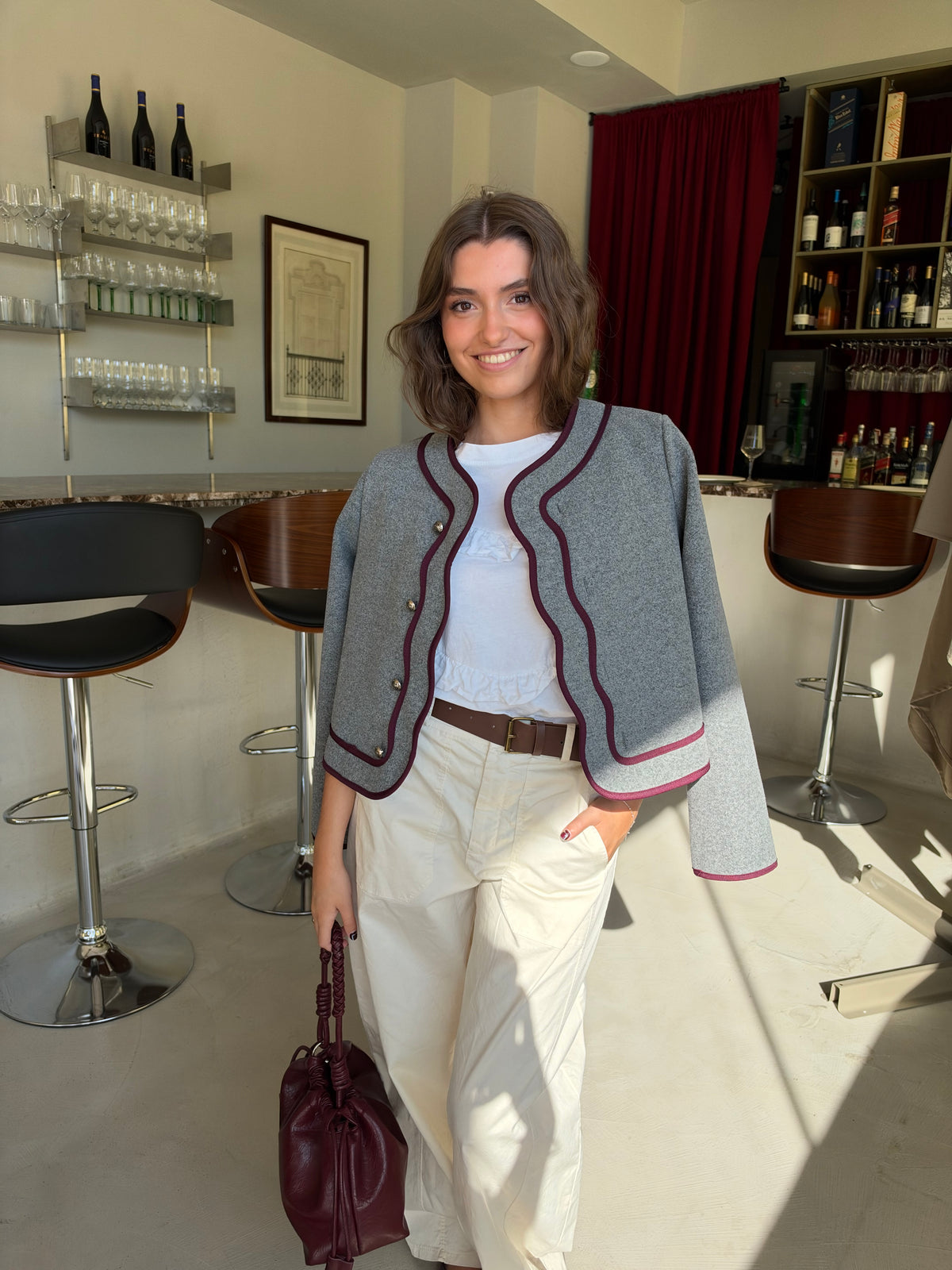 CHAQUETA ELOISE GRIS CLARO