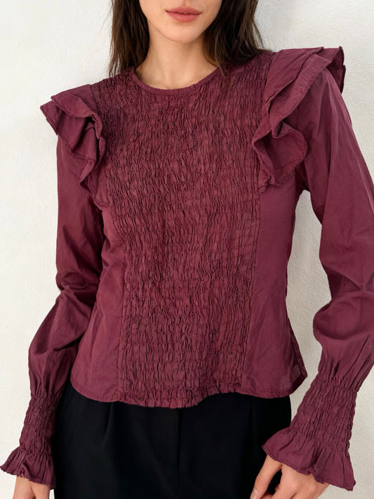 Blusa Cova Burdeos
