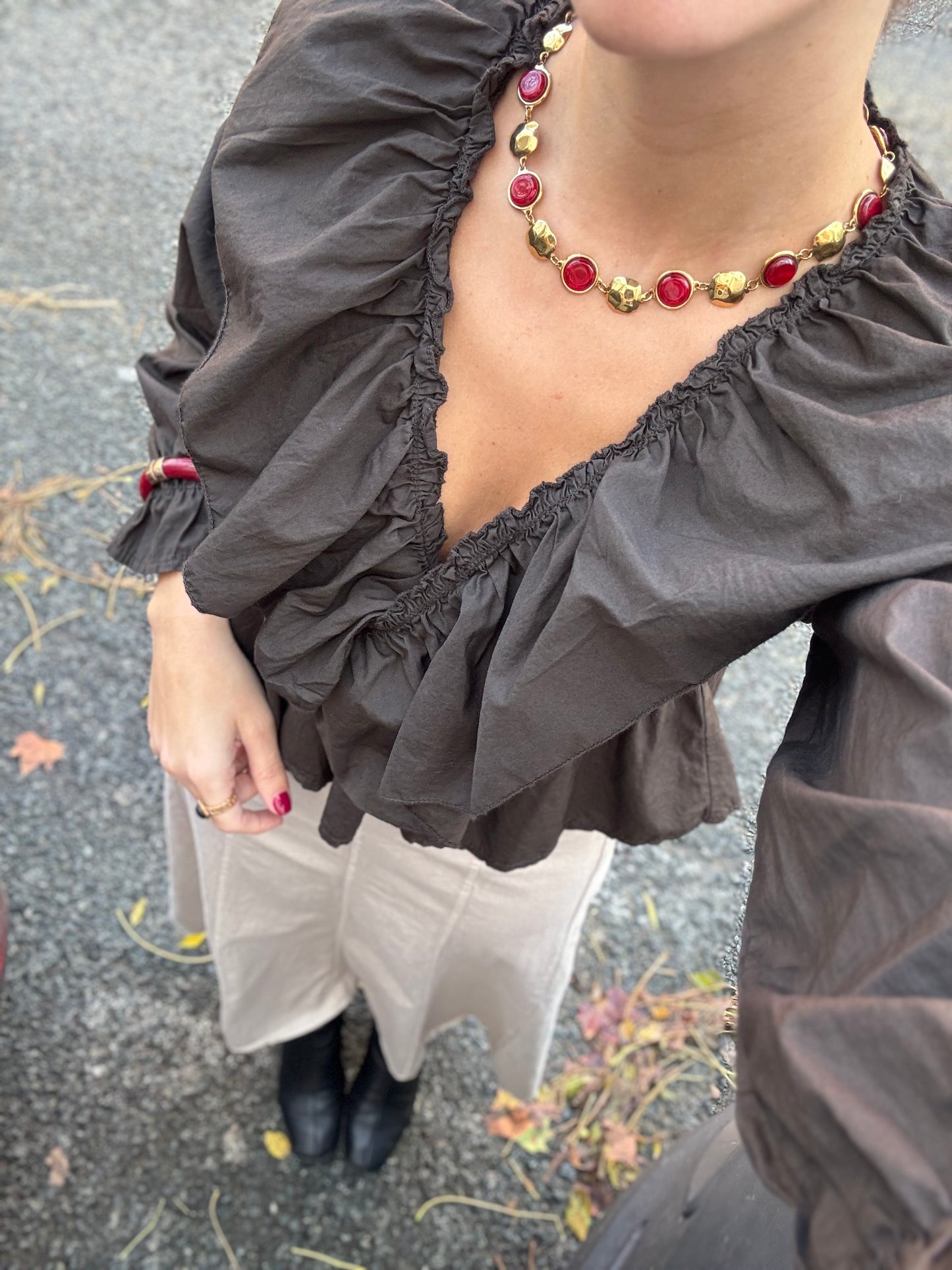 Blusa marrón chocolate