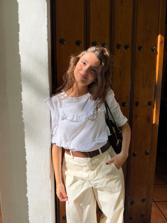 CAMISETA VOLANTES BLANCA