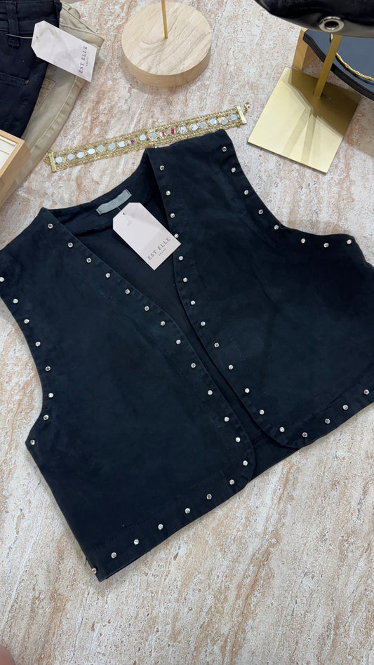 Chaleco tachuelas negro