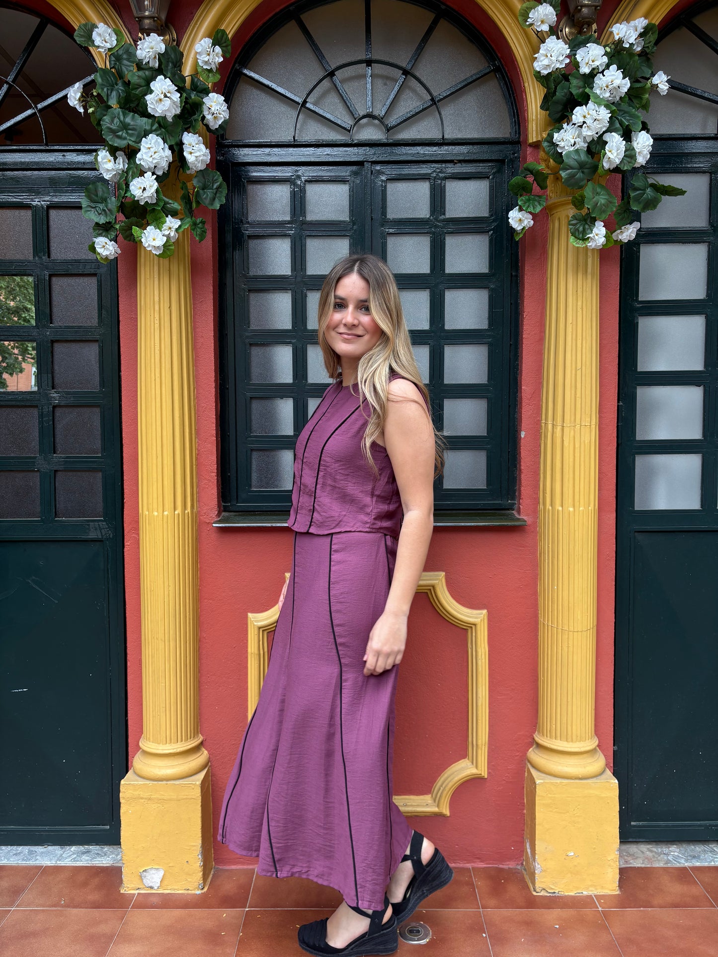 Falda asimétrica rayas