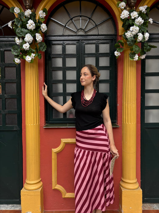 Falda asimétrica rayas