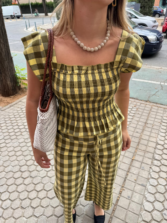 Conjunto Vichy verde