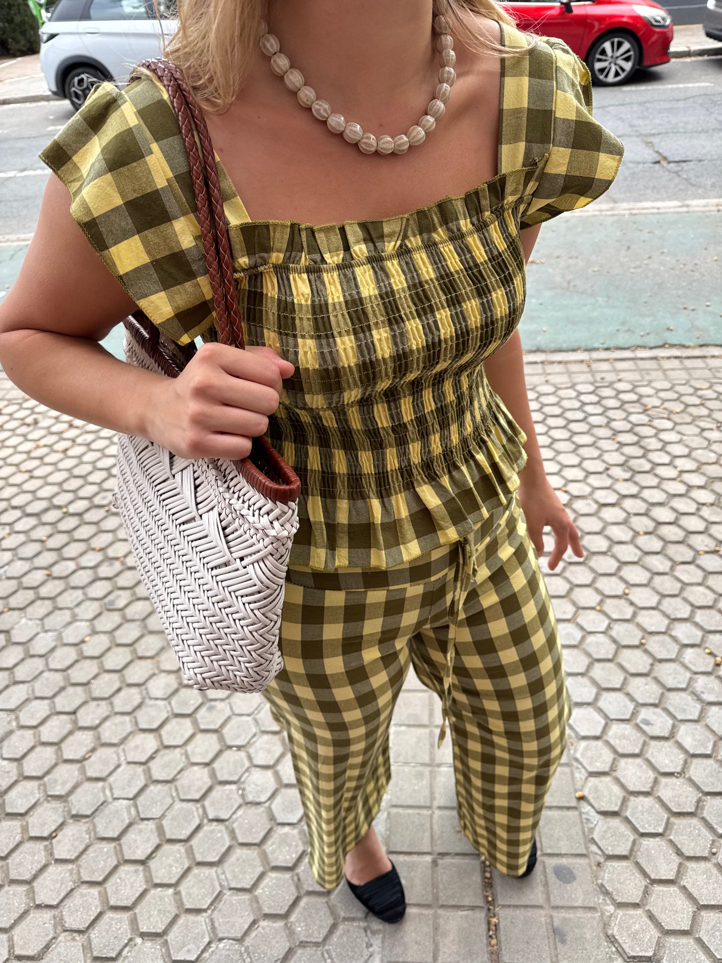 Conjunto Vichy verde