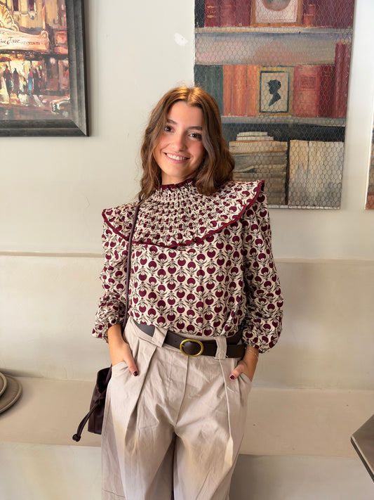 BLUSA MANGA ABULLONADA