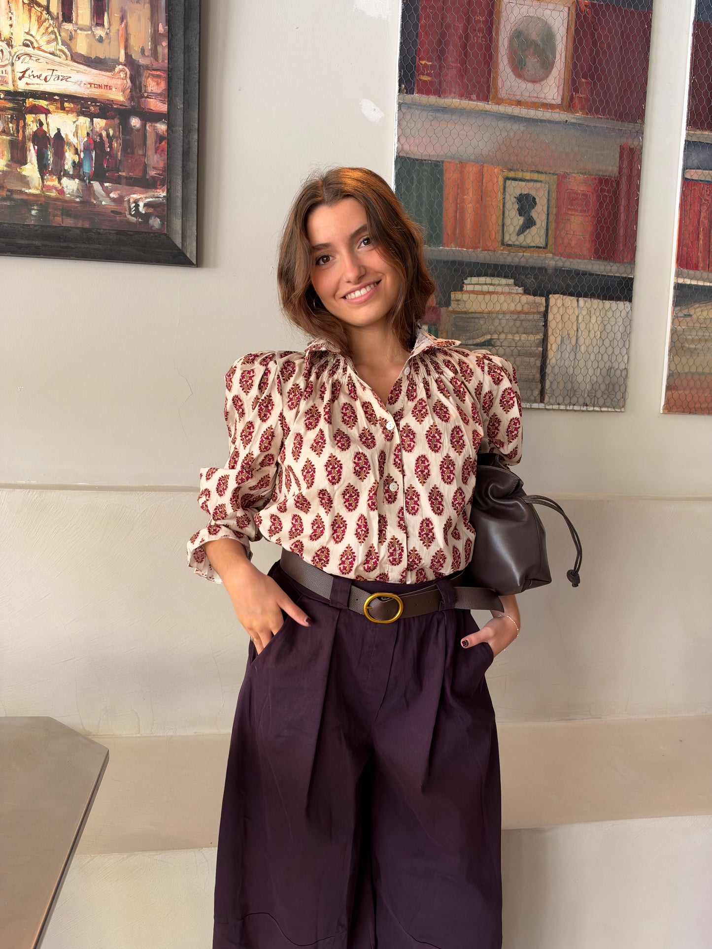 BLUSA MANGA ABULLONADA