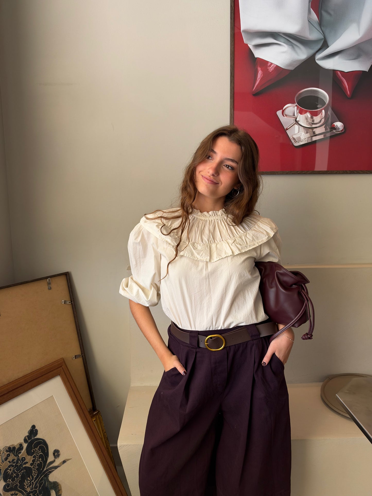 BLUSA CUELLO BEIGE