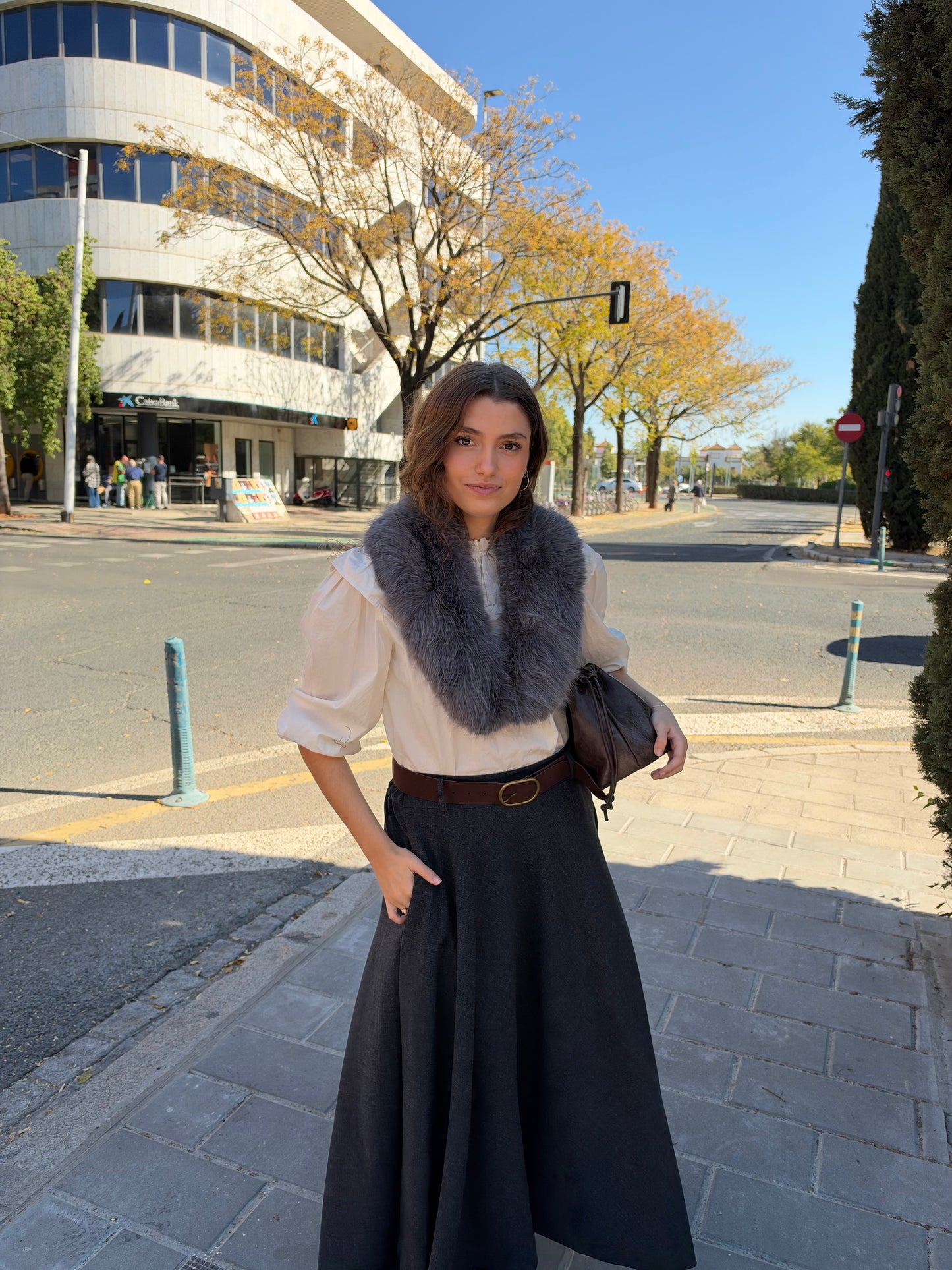 FALDA CORK GRIS