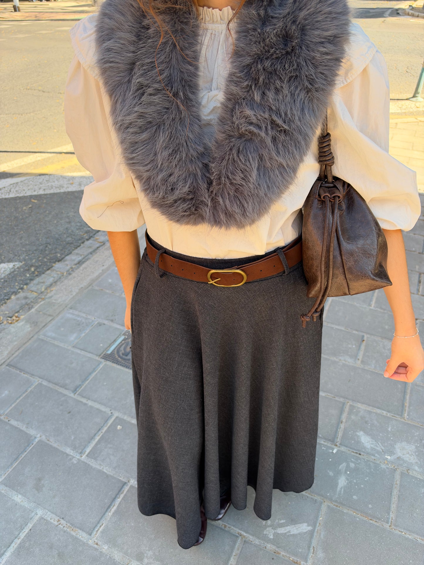 FALDA CORK GRIS