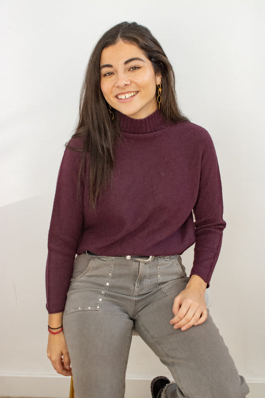 Jersey básico berenjena