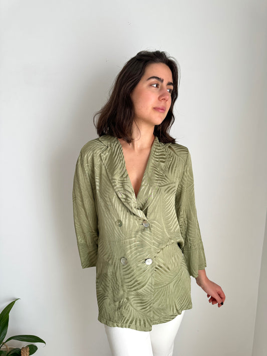 Blazer satinada verde